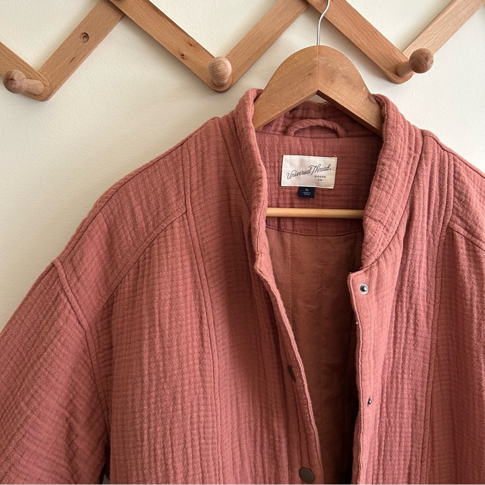 Universal Thread Quilted Button Up Bomber Jacket … - image 7